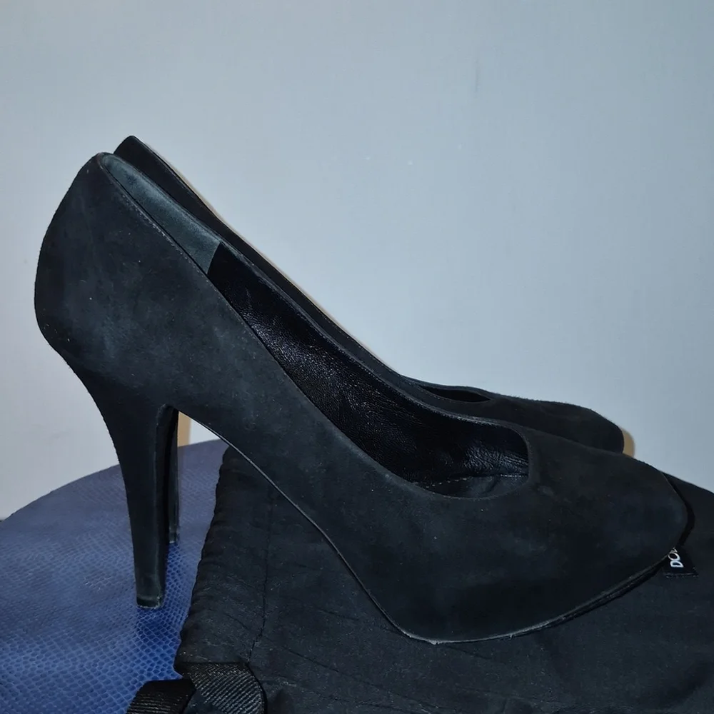 Dolce & Gabbana Black Suede With 1